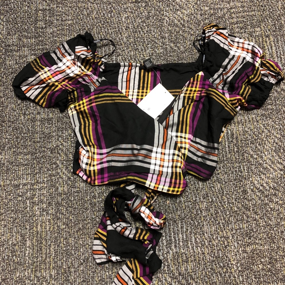 Forever 21 plaid wrap top